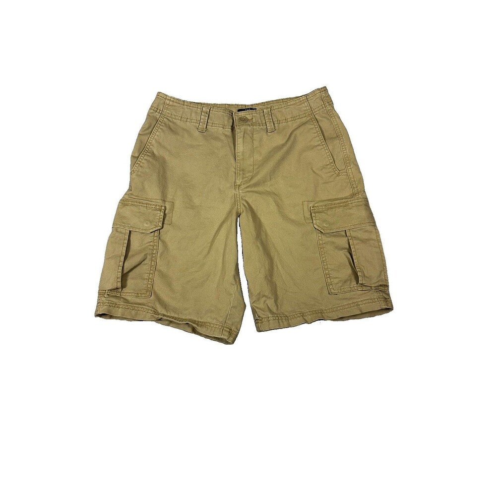 George Cargo Shorts Mens 32 Khaki Tan Twill Casual Utility Hiking Shorts